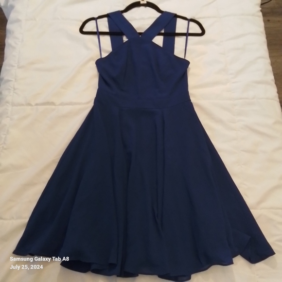 Lulu's Forevermore Blue Strappy Skater Dress size XS - Picture 8 of 14